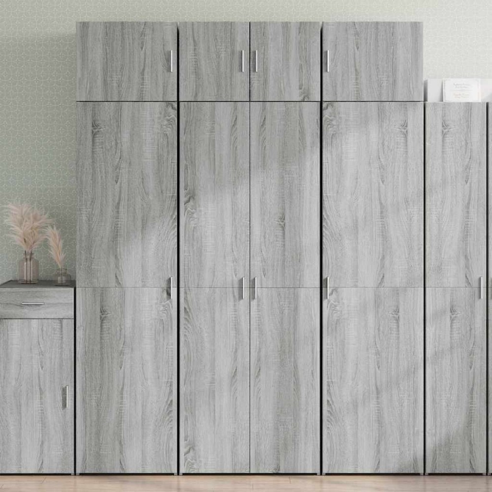 vidaXL Ραφιέρα με Ντουλάπια Γκρι Sonoma 70x42,5x225 εκ. Επεξ. Ξύλο