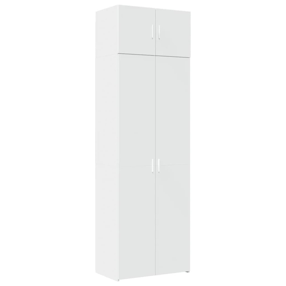 vidaXL Ραφιέρα με Ντουλάπια Λευκή 70x42,5x225 εκ. Επεξεργασμένο Ξύλο