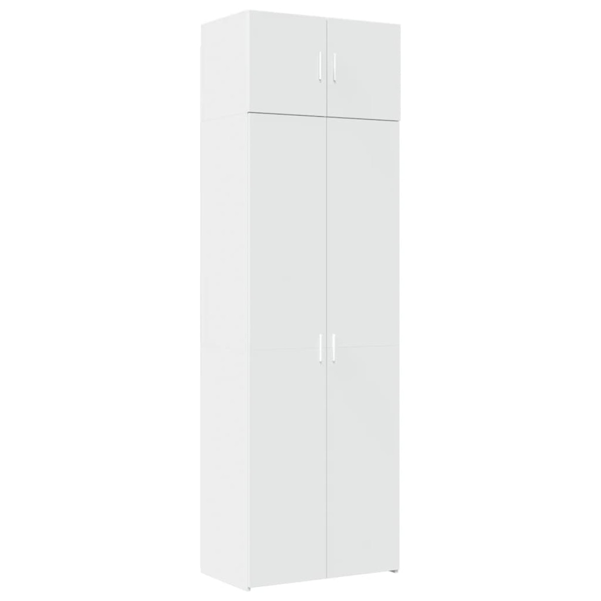 vidaXL Ραφιέρα με Ντουλάπια Λευκή 70x42,5x225 εκ. Επεξεργασμένο Ξύλο