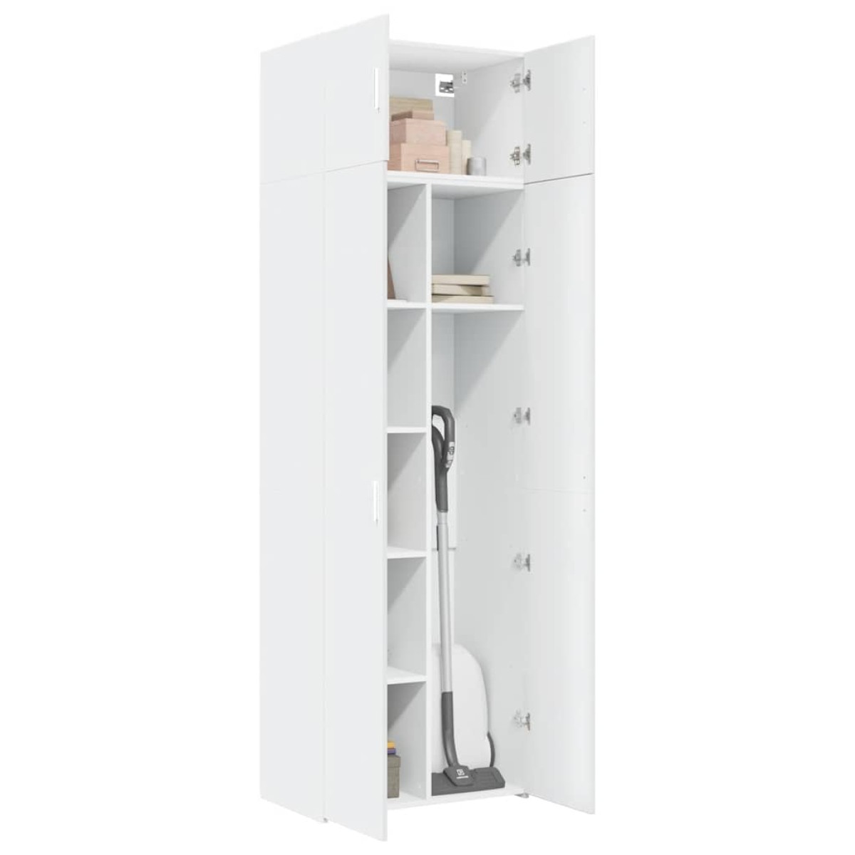 vidaXL Ραφιέρα με Ντουλάπια Λευκή 70x42,5x225 εκ. Επεξεργασμένο Ξύλο