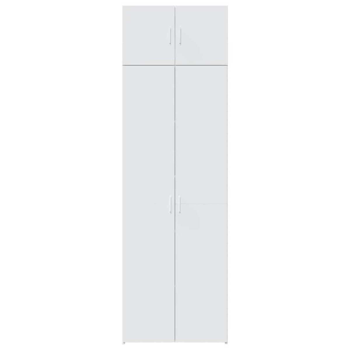 vidaXL Ραφιέρα με Ντουλάπια Λευκή 70x42,5x225 εκ. Επεξεργασμένο Ξύλο