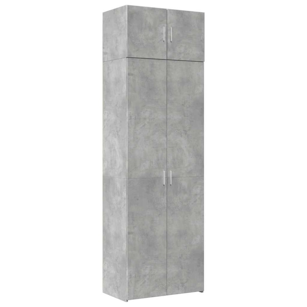 vidaXL Ραφιέρα με Ντουλάπια Γκρι Σκυροδέμ. 70x42,5x225 εκ. Επεξ. Ξύλο