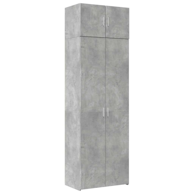 vidaXL Ραφιέρα με Ντουλάπια Γκρι Σκυροδέμ. 70x42,5x225 εκ. Επεξ. Ξύλο