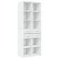 vidaXL Ραφιέρα με Ντουλάπια Λευκή 70x42,5x225 εκ. Επεξεργασμένο Ξύλο