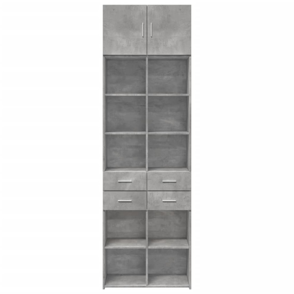 vidaXL Ραφιέρα με Ντουλάπια Γκρι Σκυροδέμ. 70x42,5x225 εκ. Επεξ. Ξύλο