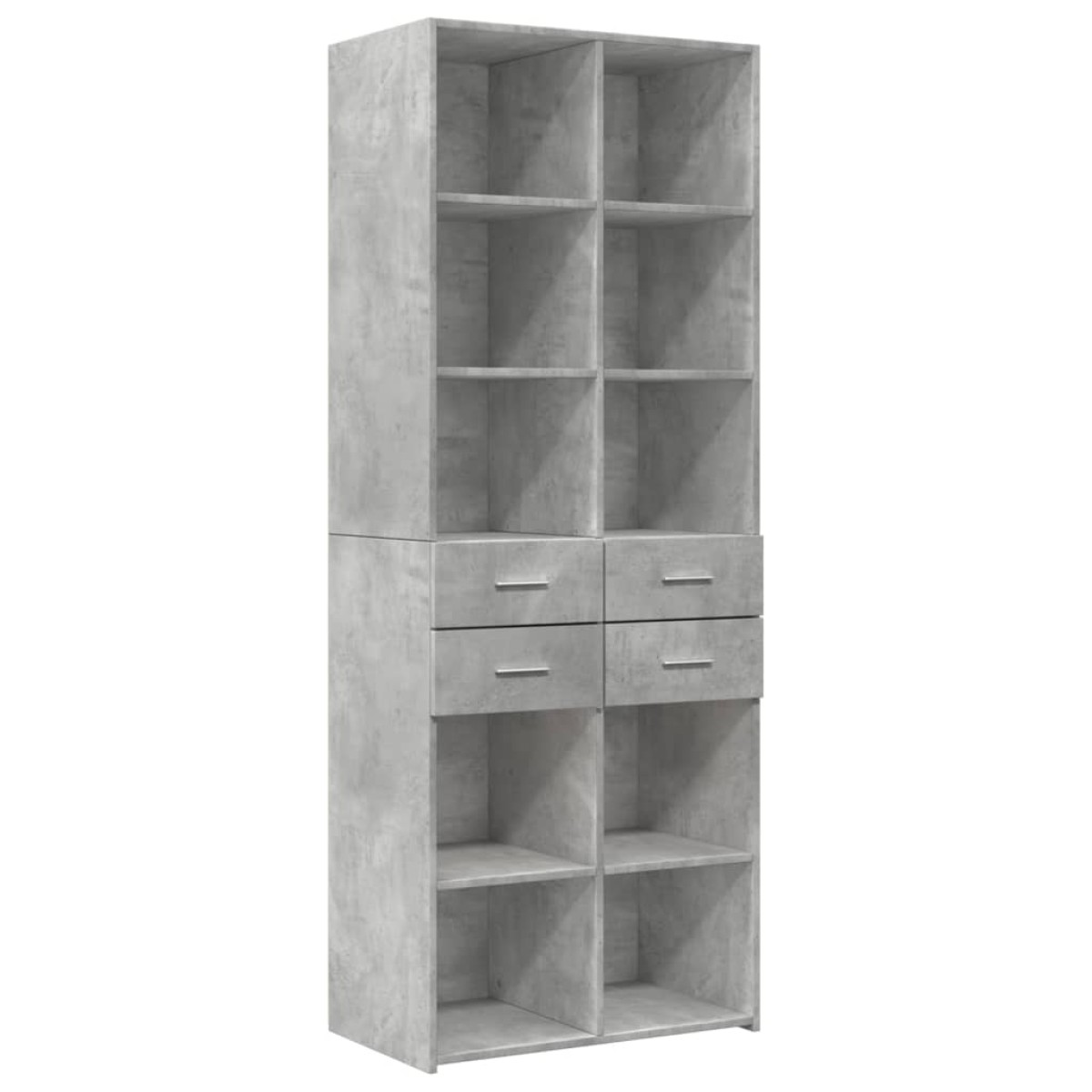 vidaXL Ραφιέρα με Ντουλάπια Γκρι Σκυροδέμ. 70x42,5x225 εκ. Επεξ. Ξύλο