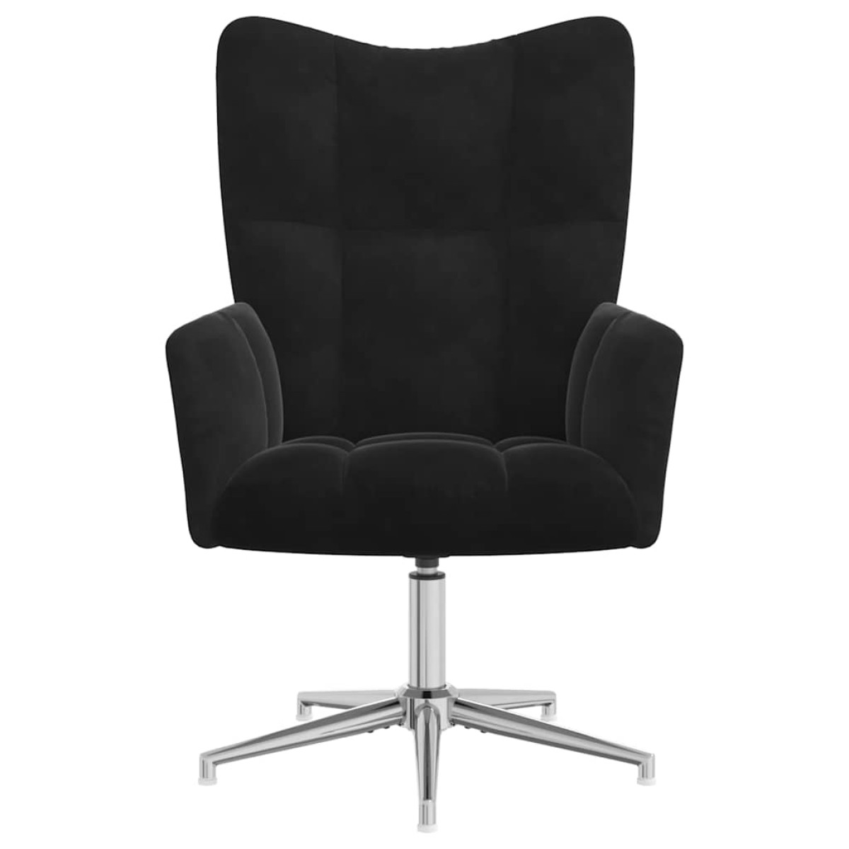vidaXL Πολυθρόνα Relax Μαύρη Βελούδινη με Σκαμπό