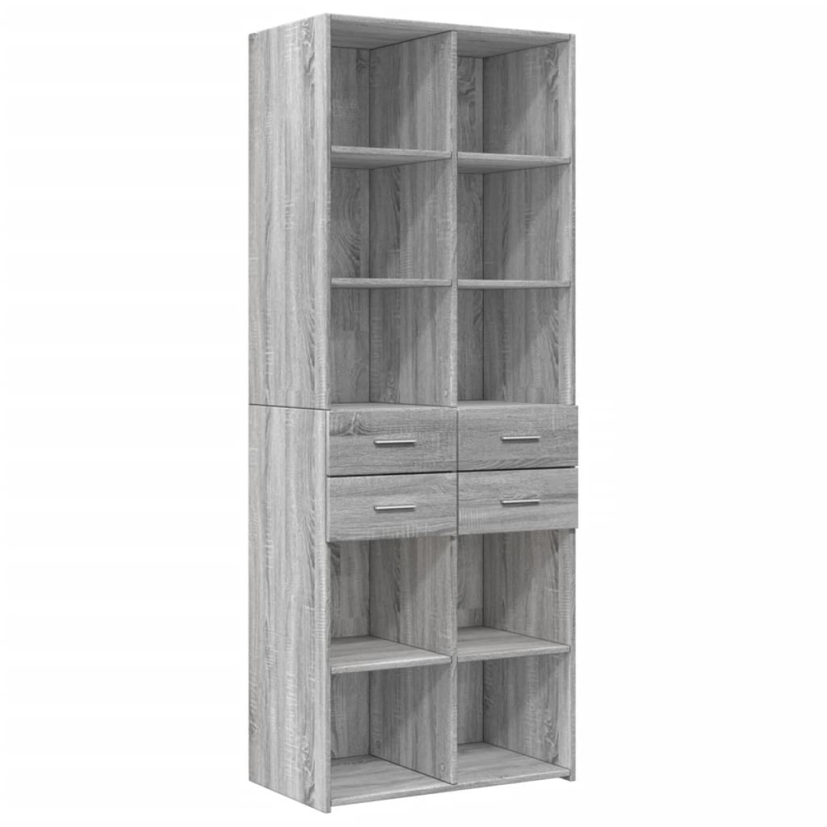 vidaXL Ραφιέρα με Ντουλάπια Γκρι Sonoma 70x42,5x225 εκ. Επεξ. Ξύλο