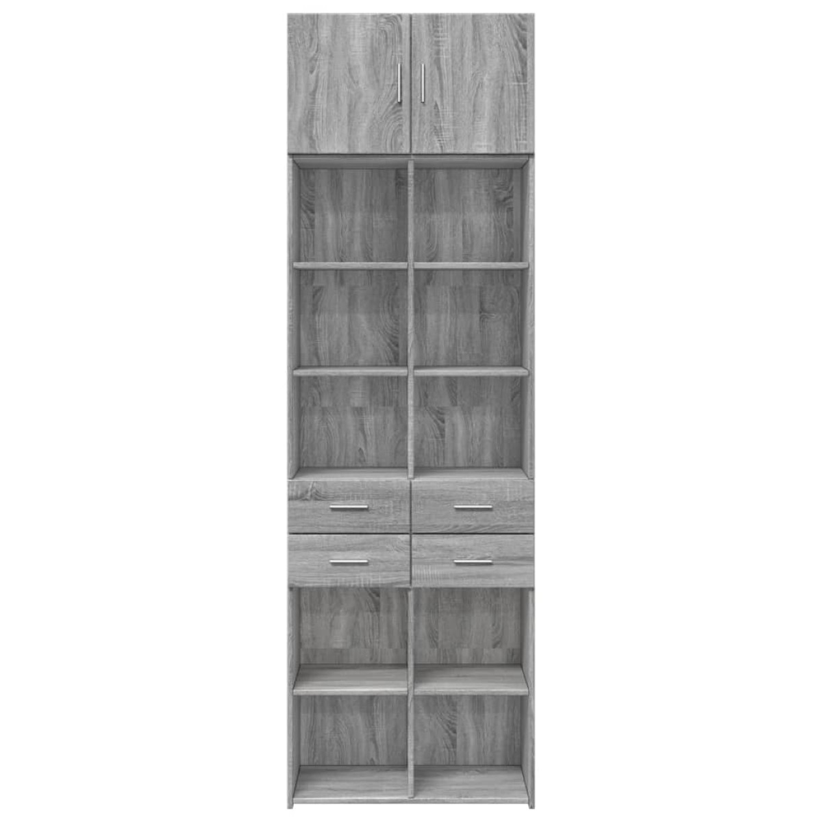 vidaXL Ραφιέρα με Ντουλάπια Γκρι Sonoma 70x42,5x225 εκ. Επεξ. Ξύλο