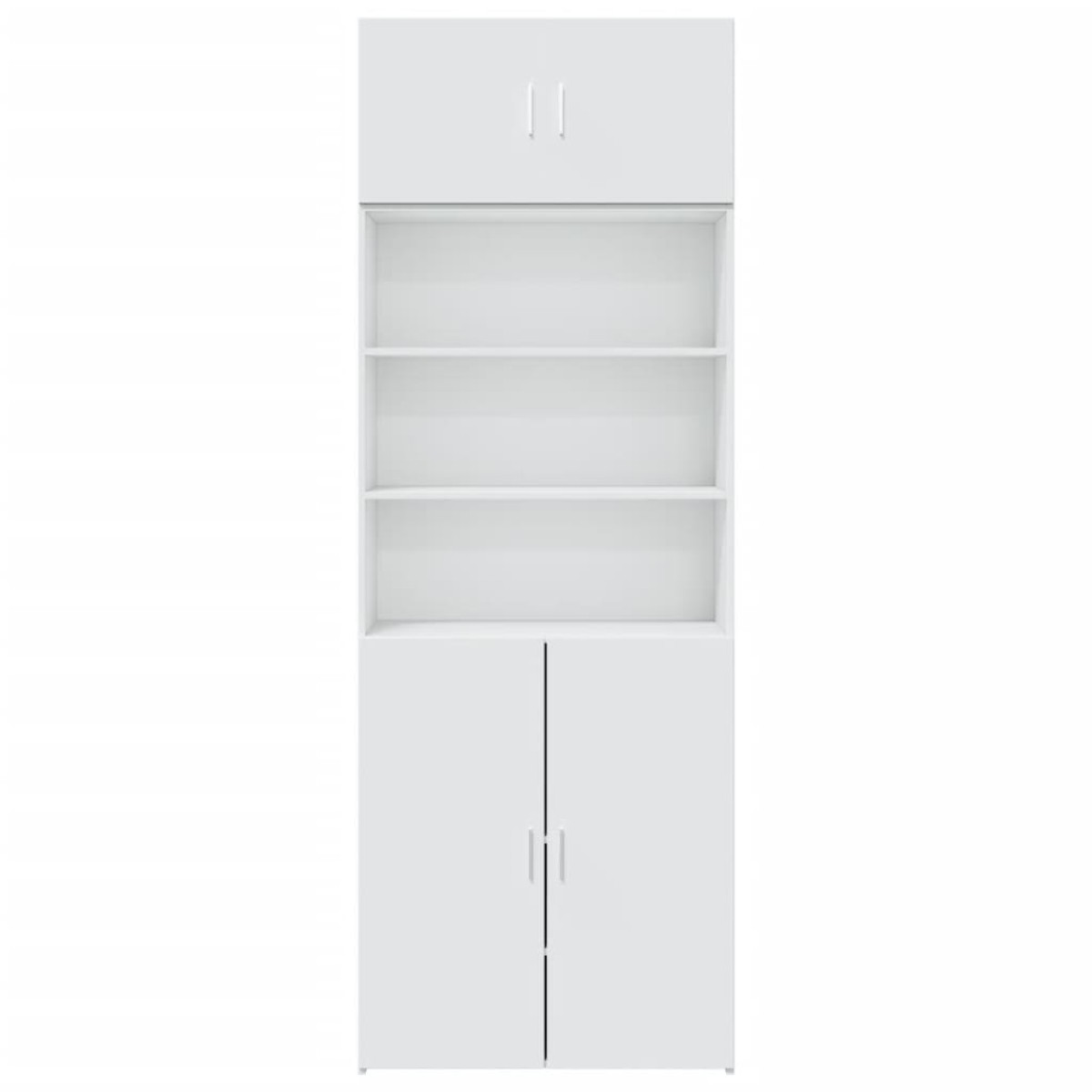 vidaXL Ραφιέρα με Ντουλάπια Λευκή 80x42,5x225 εκ. από Επεξ. Ξύλο