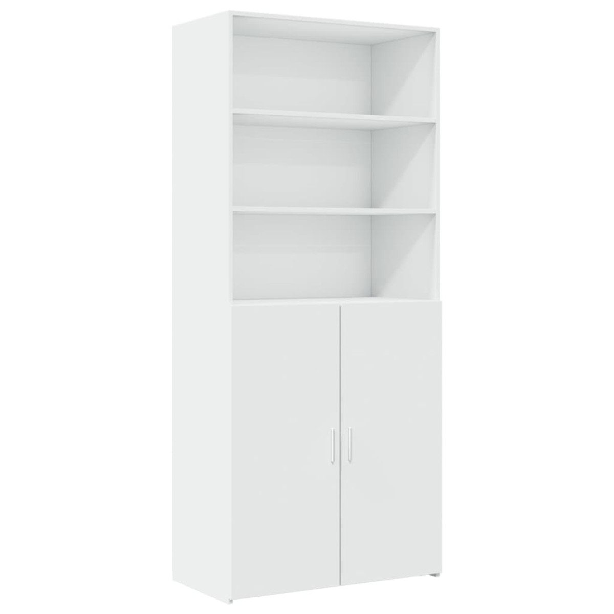 vidaXL Ραφιέρα με Ντουλάπια Λευκή 80x42,5x225 εκ. από Επεξ. Ξύλο