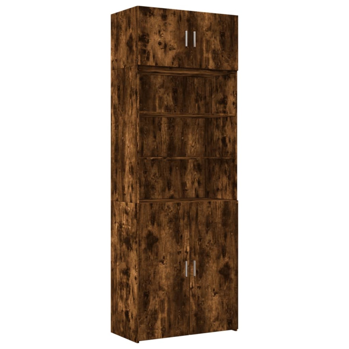 vidaXL Ραφιέρα με Ντουλάπια Καπνιστή Δρυς 80x42,5x225 εκ. Επεξ. Ξύλο