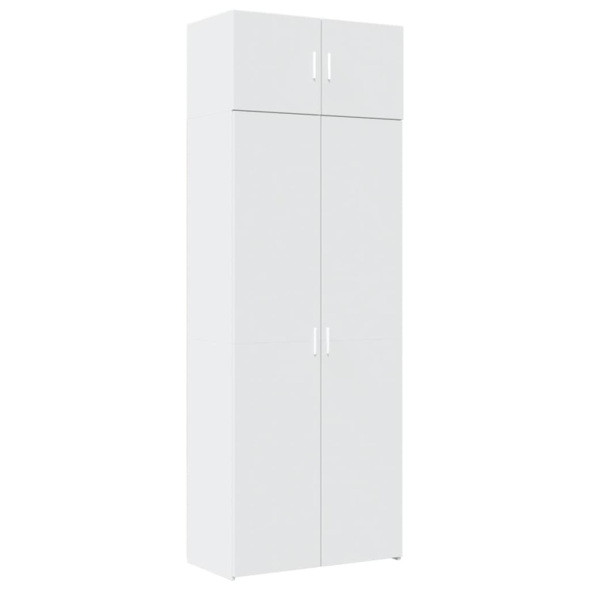 vidaXL Ραφιέρα με Ντουλάπια Λευκή 80x42,5x225 εκ. από Επεξ. Ξύλο