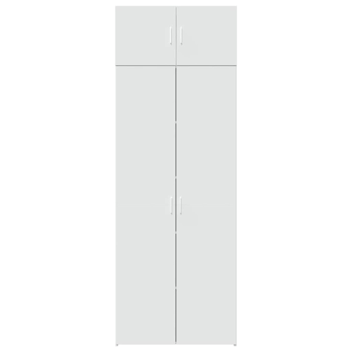 vidaXL Ραφιέρα με Ντουλάπια Λευκή 80x42,5x225 εκ. από Επεξ. Ξύλο