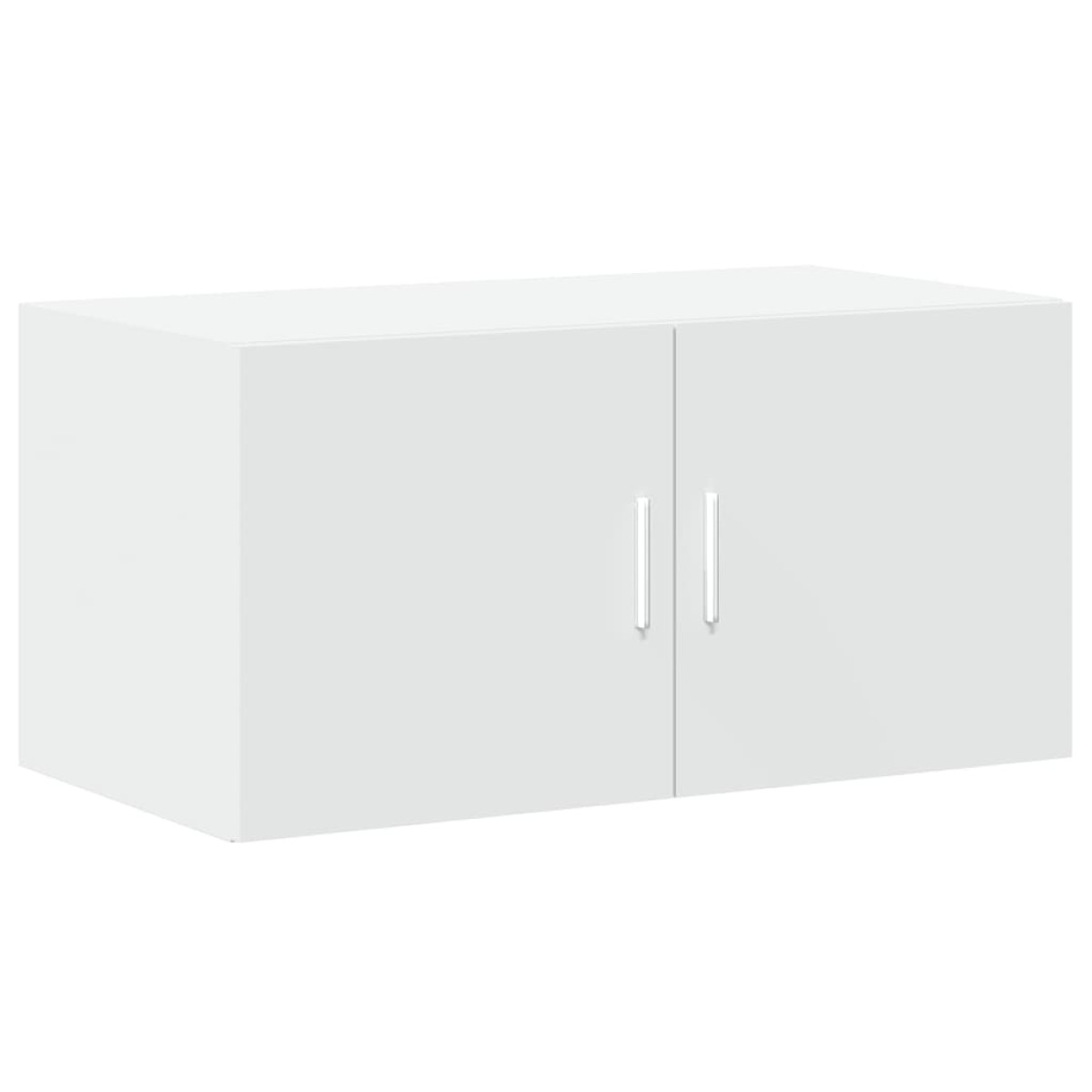 vidaXL Ραφιέρα με Ντουλάπια Λευκή 80x42,5x225 εκ. από Επεξ. Ξύλο