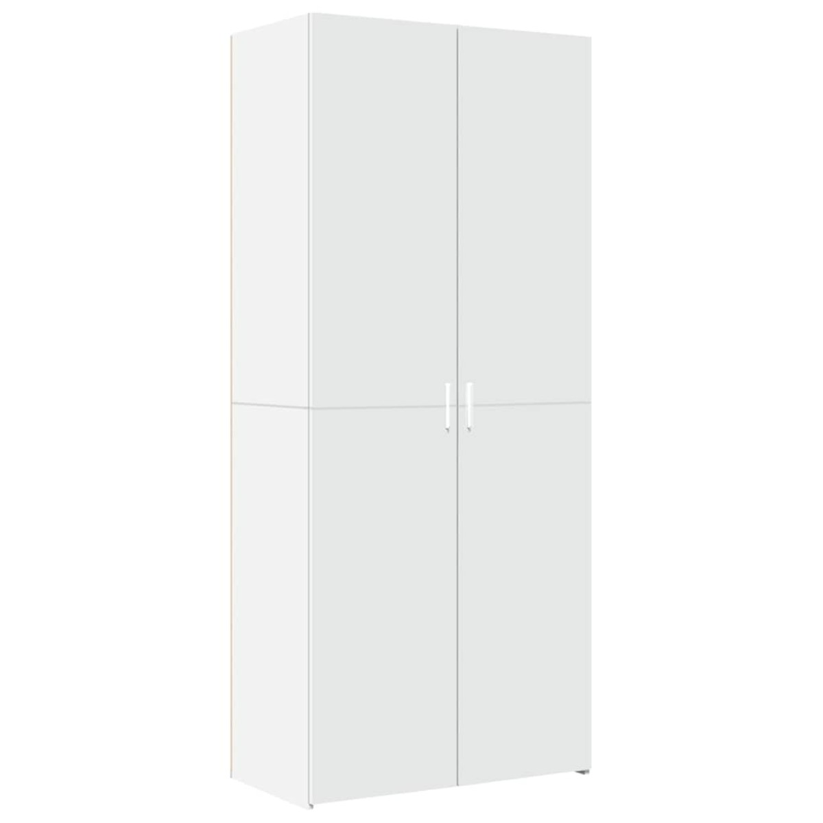 vidaXL Ραφιέρα με Ντουλάπια Λευκή 80x42,5x225 εκ. από Επεξ. Ξύλο