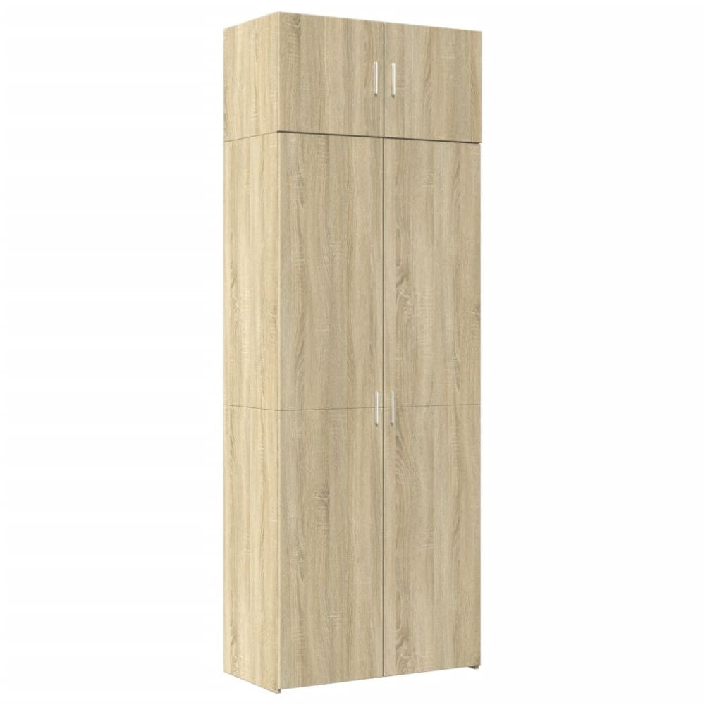 vidaXL Ραφιέρα με Ντουλάπια Sonoma Δρυς 80x42,5x225 εκ. Επεξ. Ξύλο