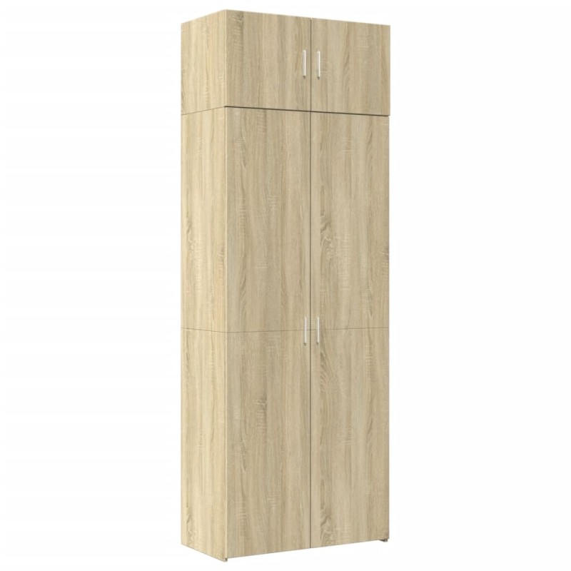 vidaXL Ραφιέρα με Ντουλάπια Sonoma Δρυς 80x42,5x225 εκ. Επεξ. Ξύλο