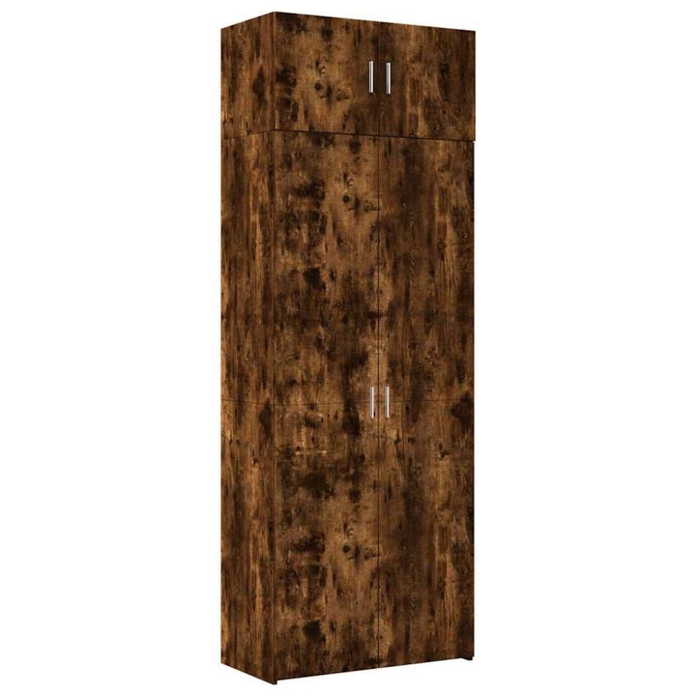 vidaXL Ραφιέρα με Ντουλάπια Καπνιστή Δρυς 80x42,5x225 εκ. Επεξ. Ξύλο