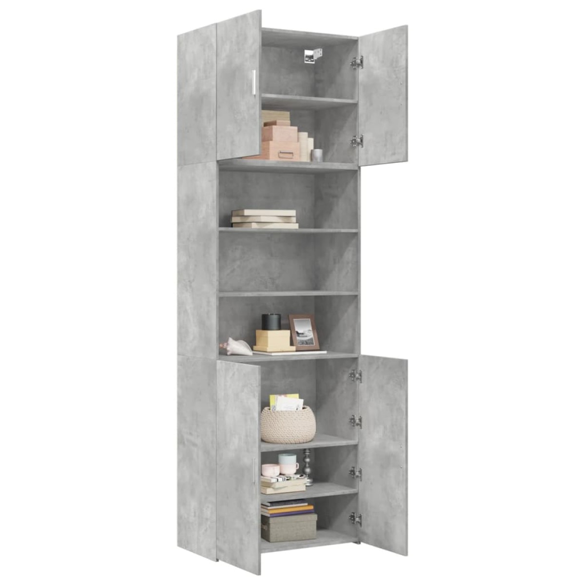 vidaXL Ντουλάπι Γκρι Σκυροδέματος 80x42,5x249 εκ. Επεξεργασμένο Ξύλο