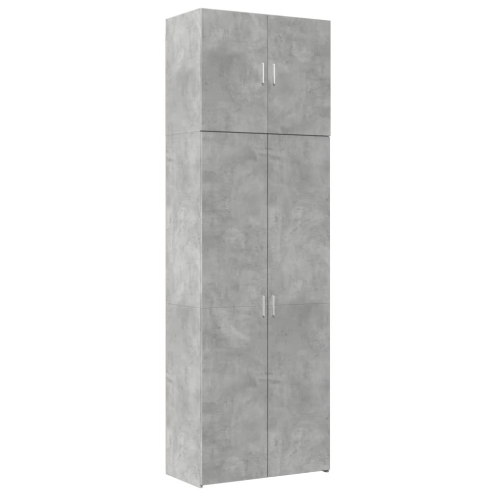 vidaXL Ντουλάπι Γκρι Σκυροδέματος 80x42,5x249 εκ. Επεξεργασμένο Ξύλο