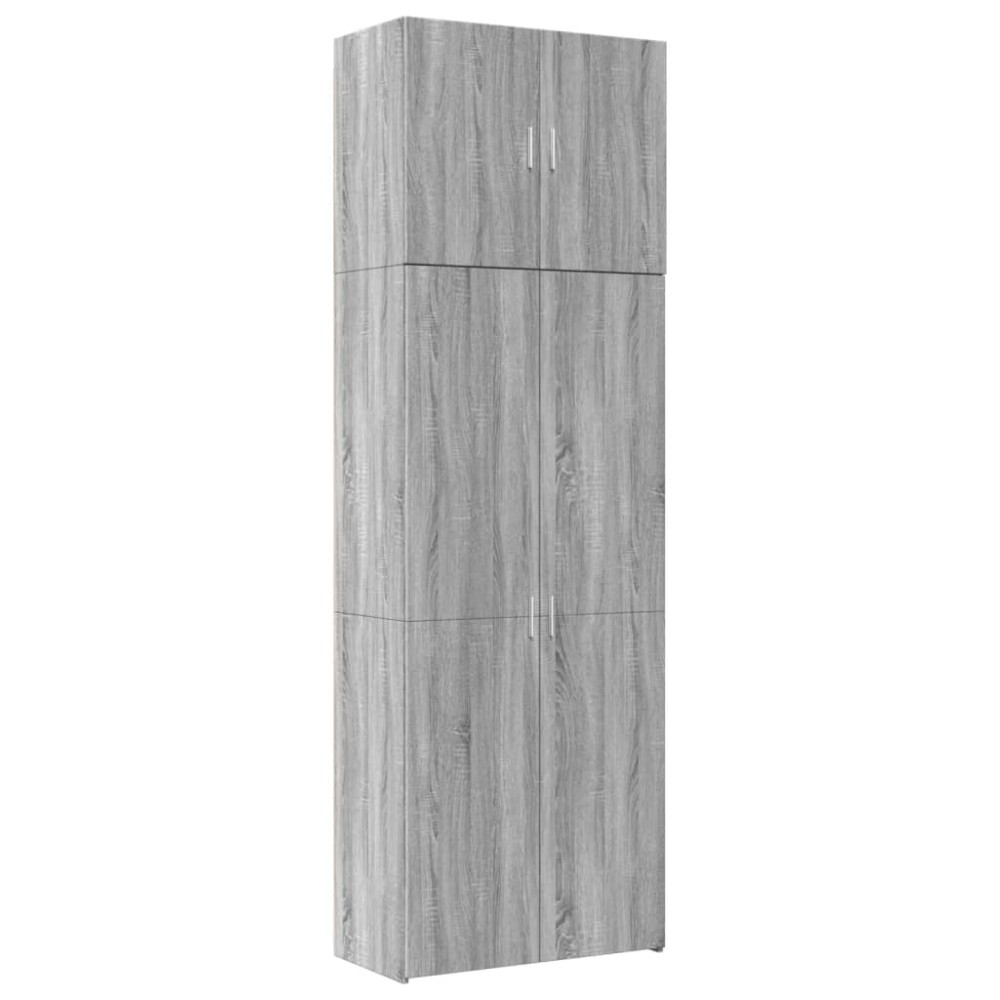 vidaXL Ντουλάπι Γκρι Sonoma 80x42,5x249 εκ. από Επεξεργασμένο Ξύλο