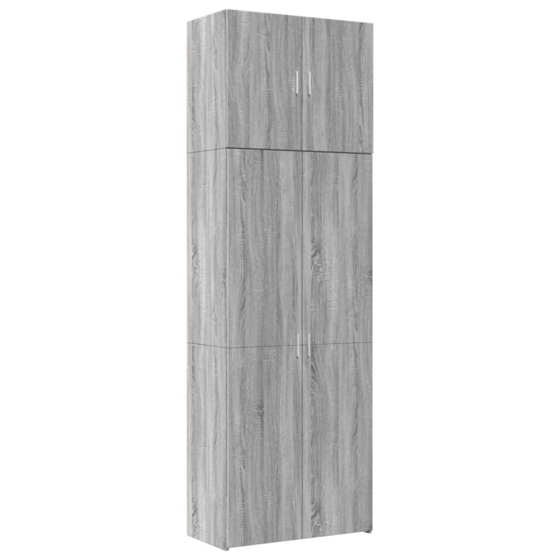 vidaXL Ντουλάπι Γκρι Sonoma 80x42,5x249 εκ. από Επεξεργασμένο Ξύλο