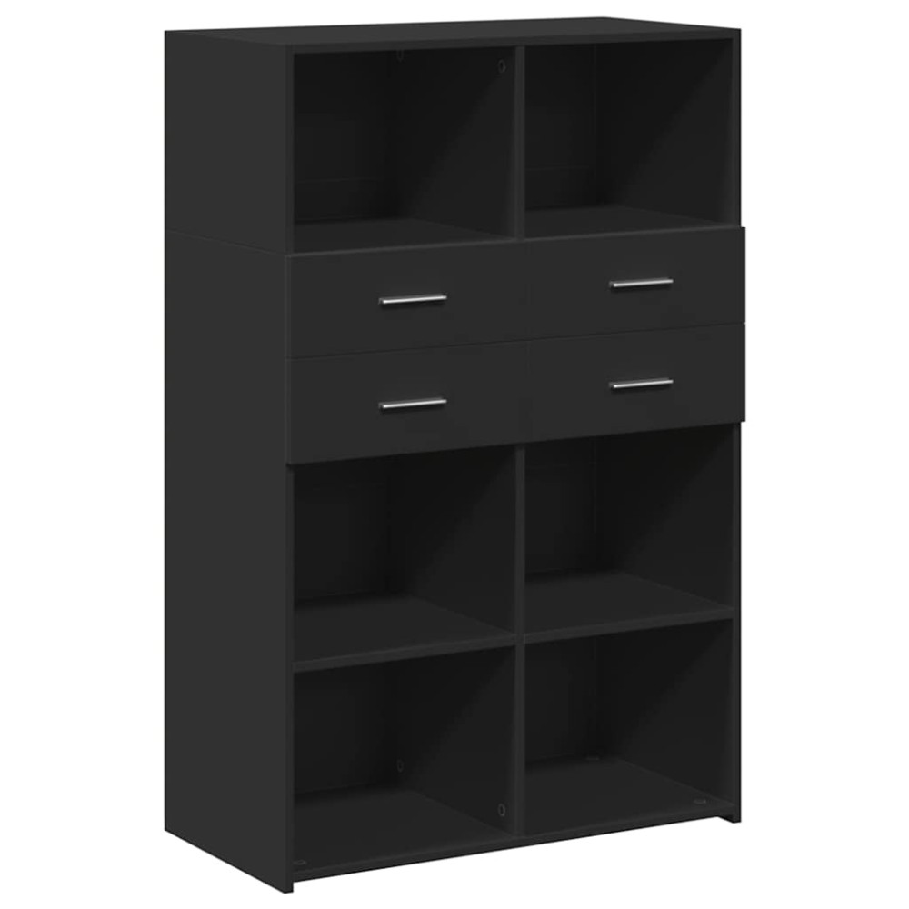 vidaXL Ντουλάπι Μαύρο 80x42,5x124 εκ. από Επεξεργασμένο Ξύλο