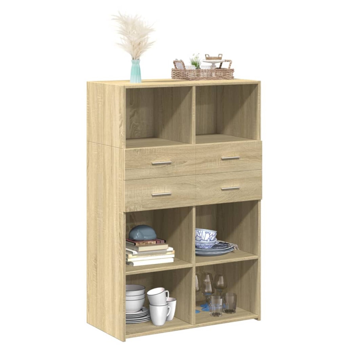 vidaXL Ντουλάπι Sonoma Δρυς 80x42,5x124 εκ. από Επεξεργασμένο Ξύλο