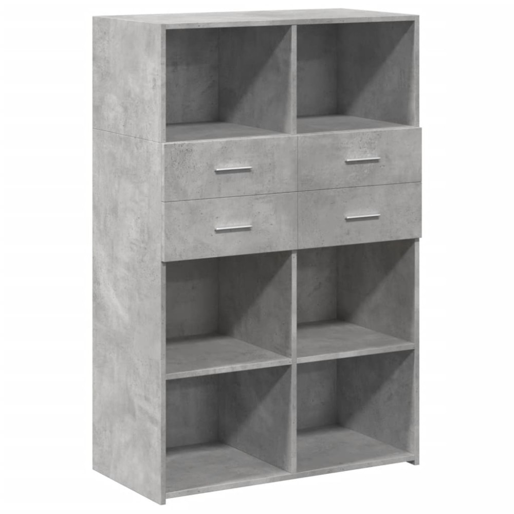 vidaXL Ντουλάπι Γκρι Σκυροδέματος 80x42,5x124 εκ. Επεξεργασμένο Ξύλο