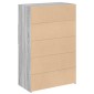 vidaXL Ντουλάπι Γκρι Sonoma 80x42,5x124 εκ. από Επεξεργασμένο Ξύλο