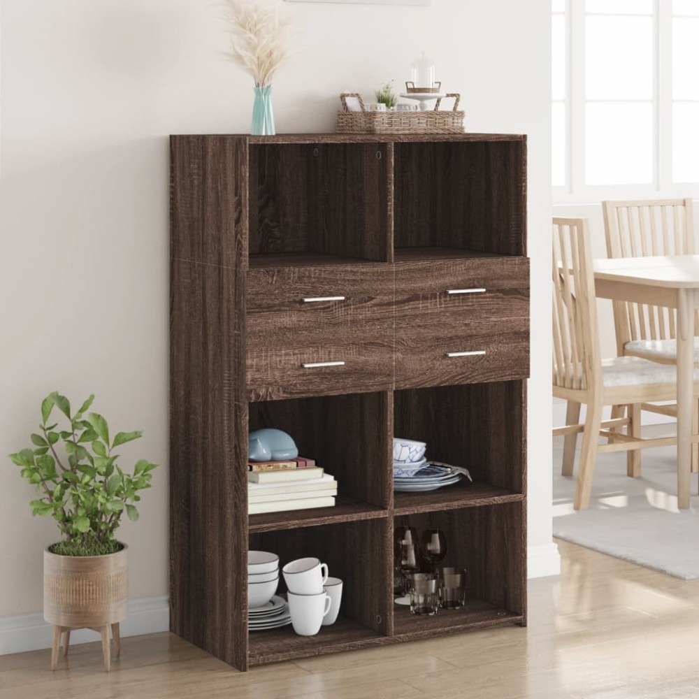 vidaXL Ντουλάπι Καφέ Δρυς 80x42,5x124 εκ. από Επεξεργασμένο Ξύλο