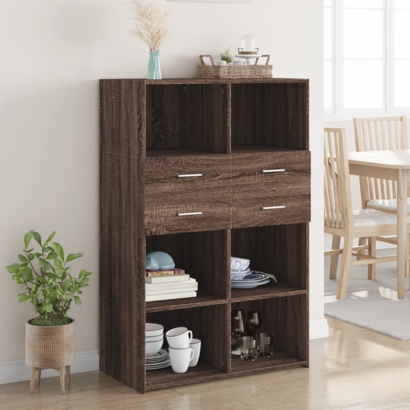 vidaXL Ντουλάπι Καφέ Δρυς 80x42,5x124 εκ. από Επεξεργασμένο Ξύλο