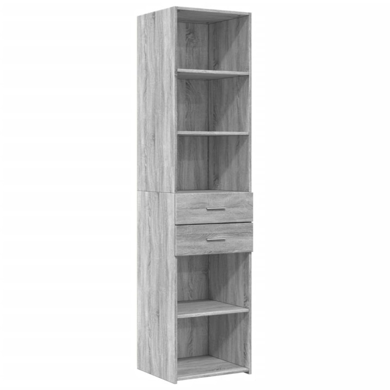 vidaXL Ντουλάπι Γκρι Sonoma 45x42,5x185 εκ. από Επεξεργασμένο Ξύλο