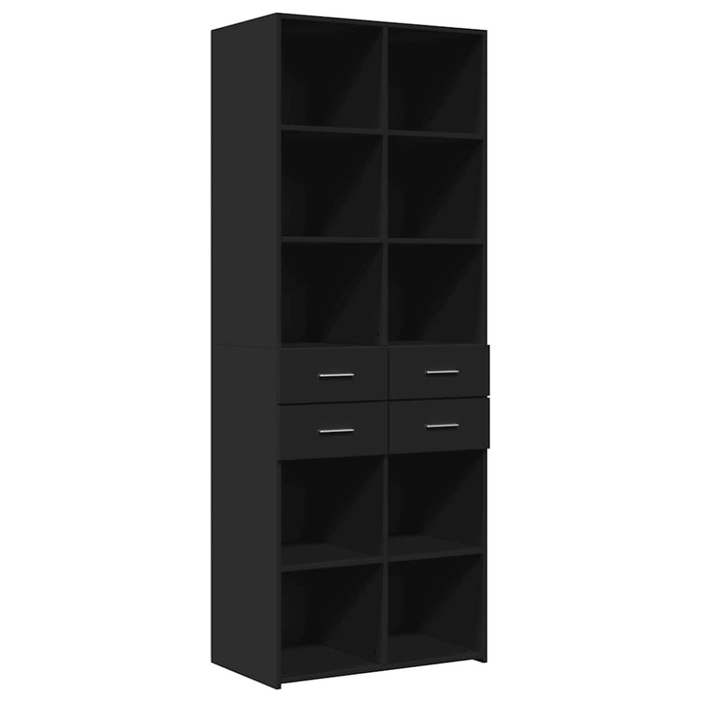 vidaXL Ντουλάπι Μαύρο 70x42,5x185 εκ. Επεξεργασμένο Ξύλο