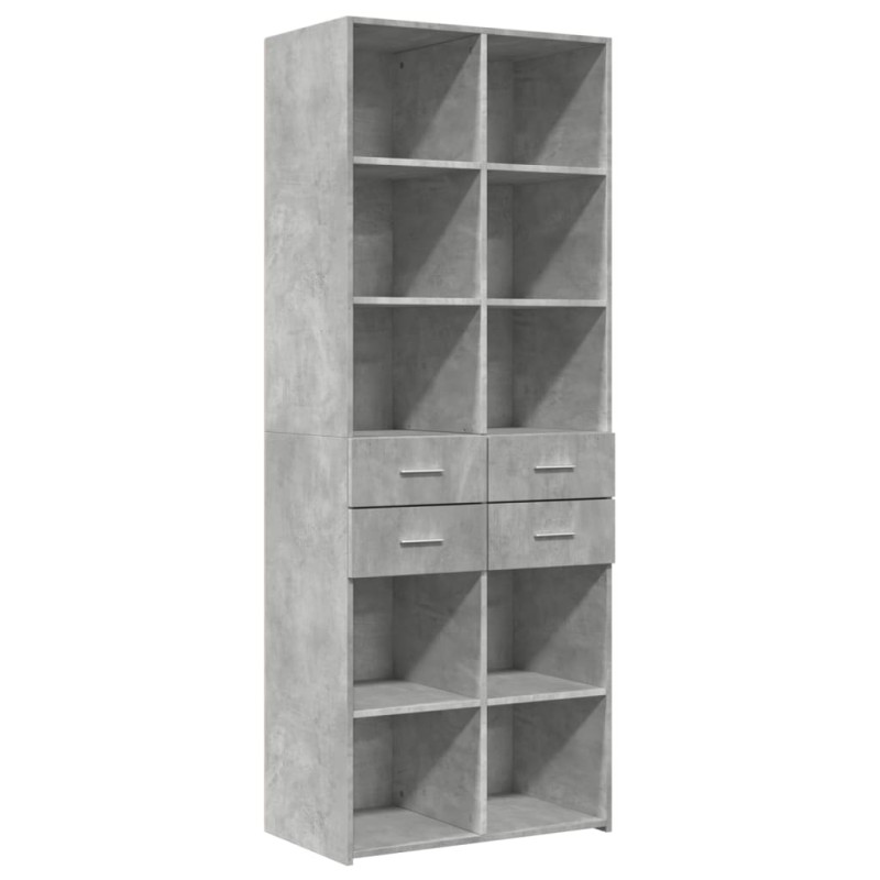 vidaXL Ντουλάπι Γκρι Σκυροδέματος 70x42,5x185 εκ. Επεξεργασμένο Ξύλο