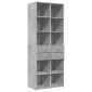 vidaXL Ντουλάπι Γκρι Σκυροδέματος 70x42,5x185 εκ. Επεξεργασμένο Ξύλο