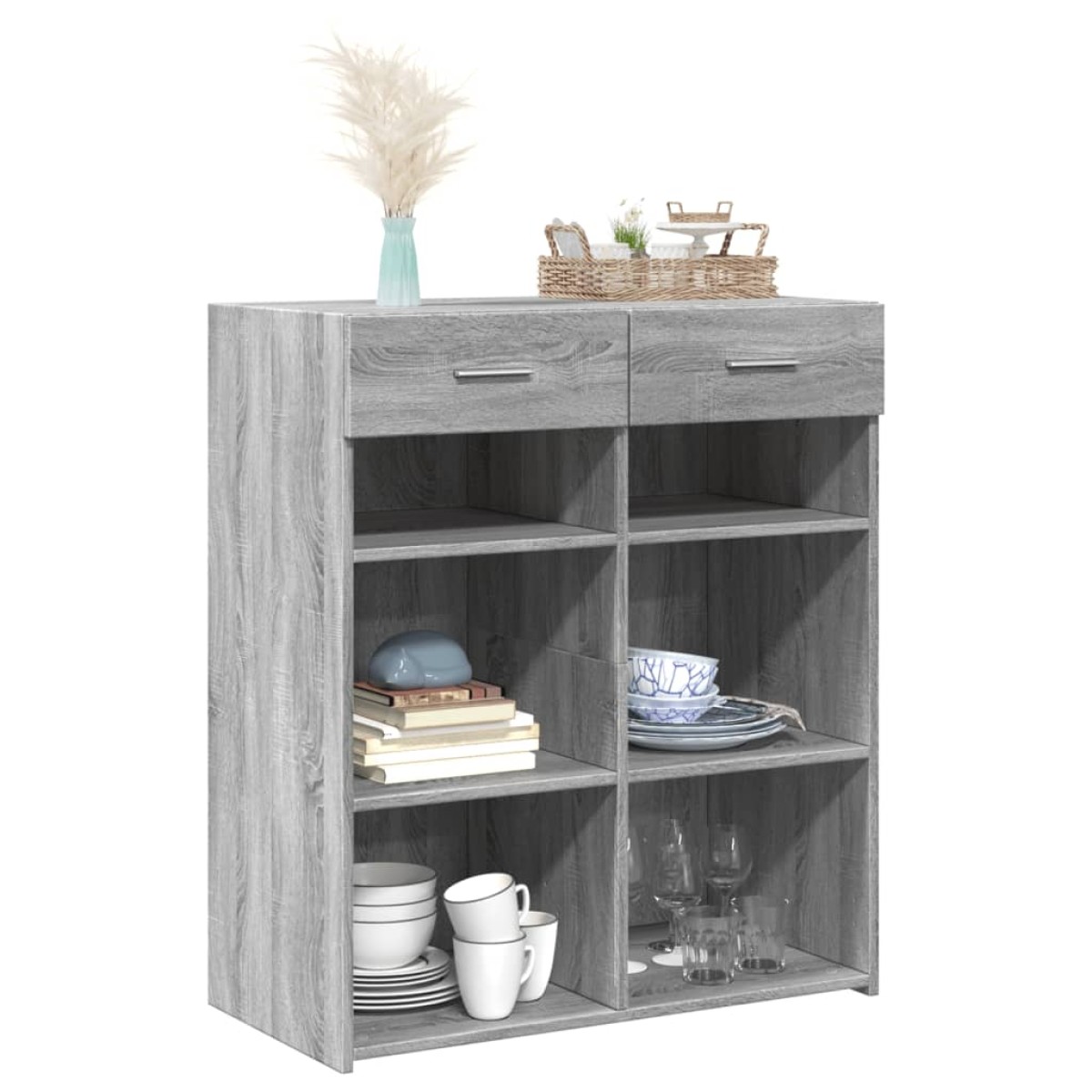 vidaXL Ντουλάπι Γκρι Sonoma 80x42,5x93 εκ. από Επεξεργασμένο Ξύλο