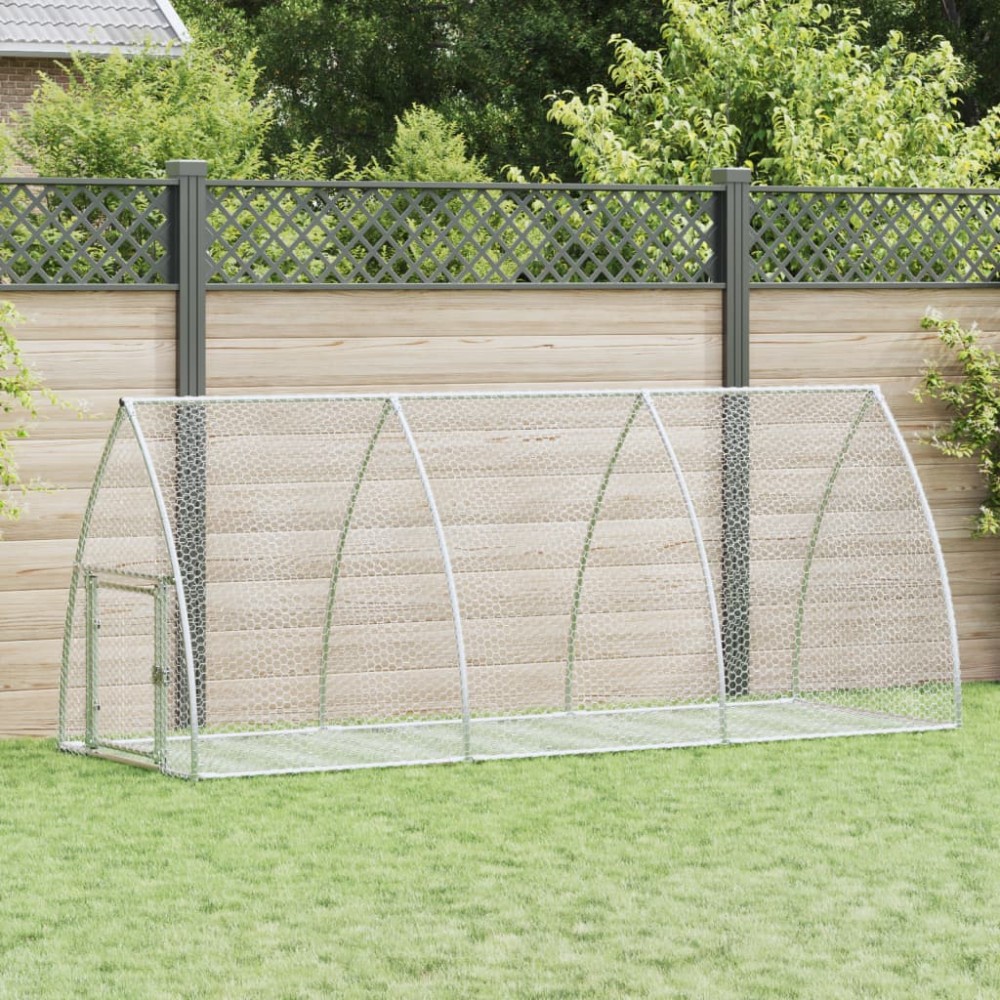 vidaXL Κλουβί Κουνελιών Ασημί 105x300x120 εκ. από Γαλβανισμένο Χάλυβα