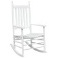 vidaXL Πολυθρόνες Κουνιστές Καμπυλωτά Καθίσματα 2Τεμ. Λευκό Μασίφ Ξύλο