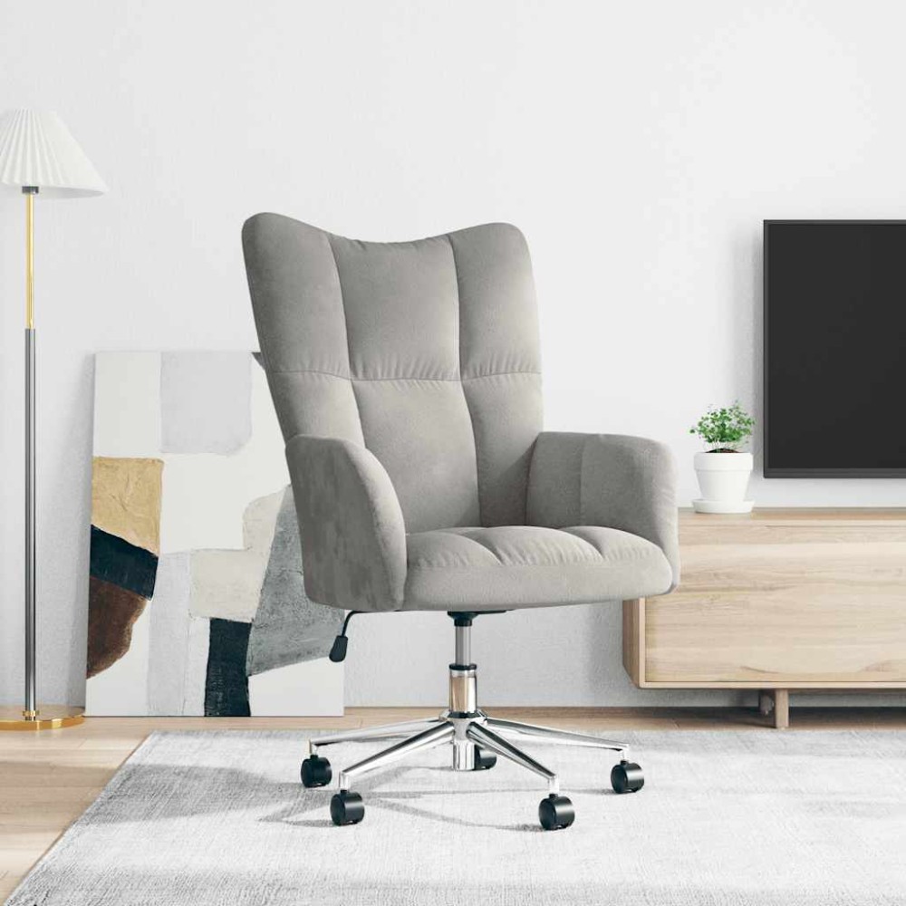 vidaXL Πολυθρόνα Relax Ανοιχτό Γκρι Βελούδινη