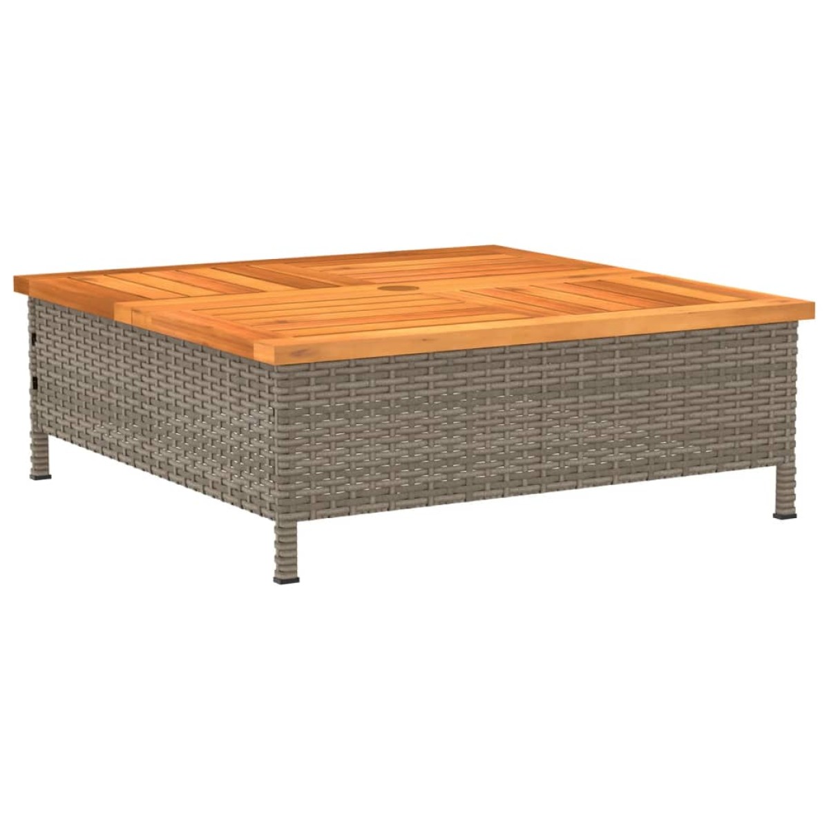 vidaXL Τραπέζι Κήπου Γκρι 70x70x25 εκ. από Ρατάν και Ξύλο Ακακίας