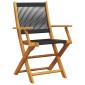 vidaXL Σετ Τραπεζαρίας Κήπου 5 τεμ. Μαύρο Πολυπροπυλένιο/Μασίφ Ξύλο