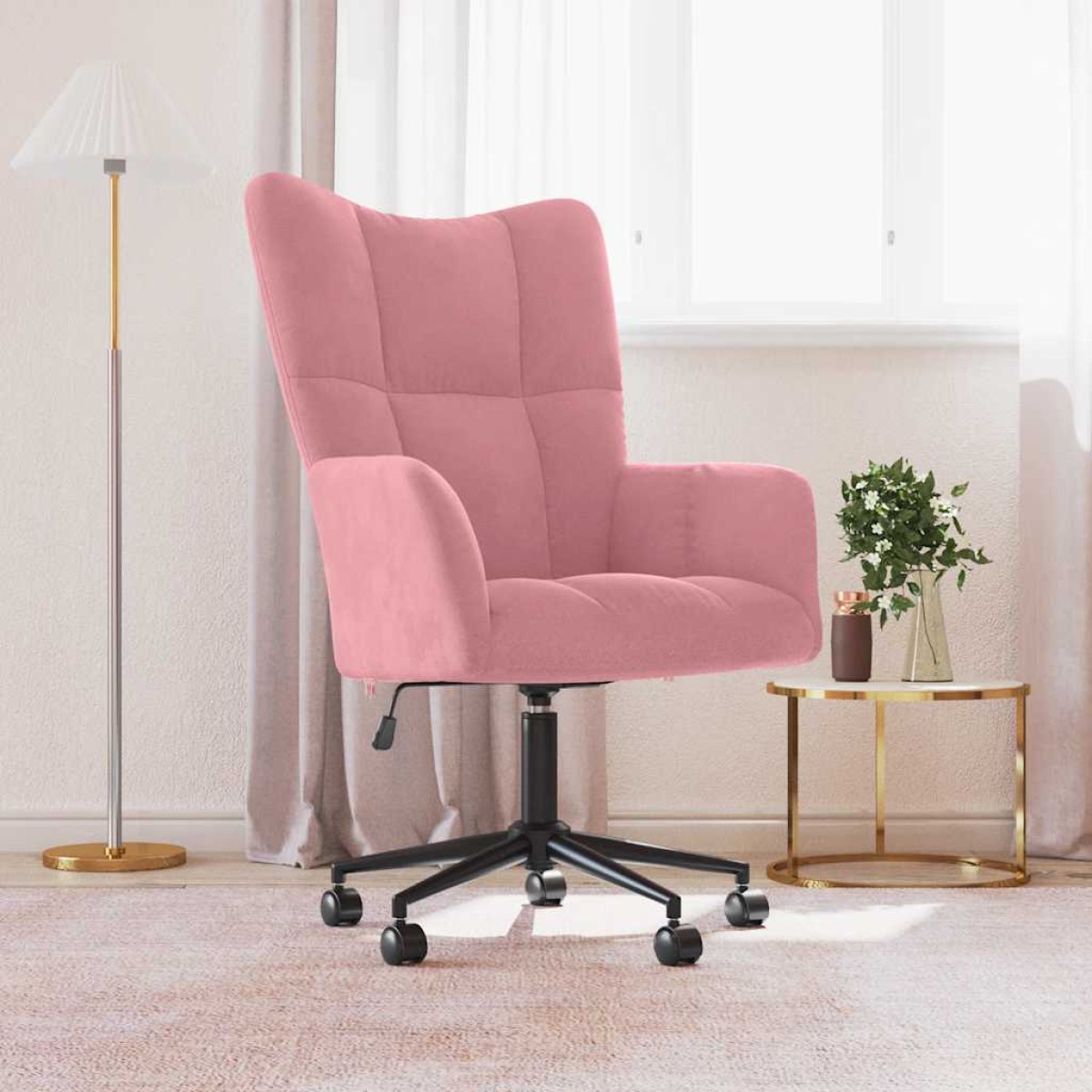 vidaXL Πολυθρόνα Relax Ροζ Βελούδινη
