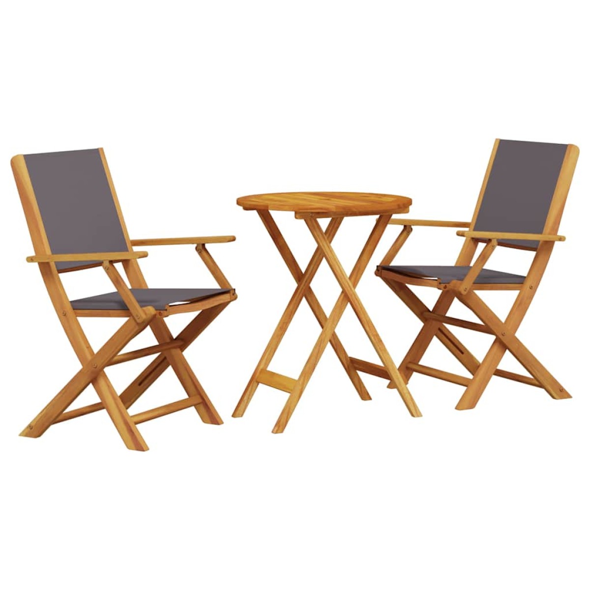 vidaXL Σετ Επίπλων Bistro 3 τεμ. Ανθρακί Ύφασμα/Μασίφ Πεύκου