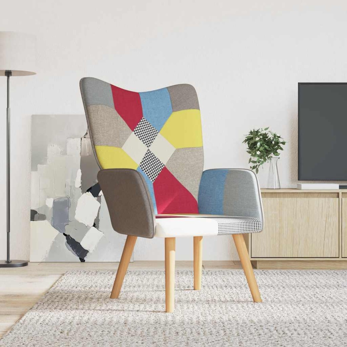 vidaXL Πολυθρόνα Relax Σχέδιο Patchwork Υφασμάτινη