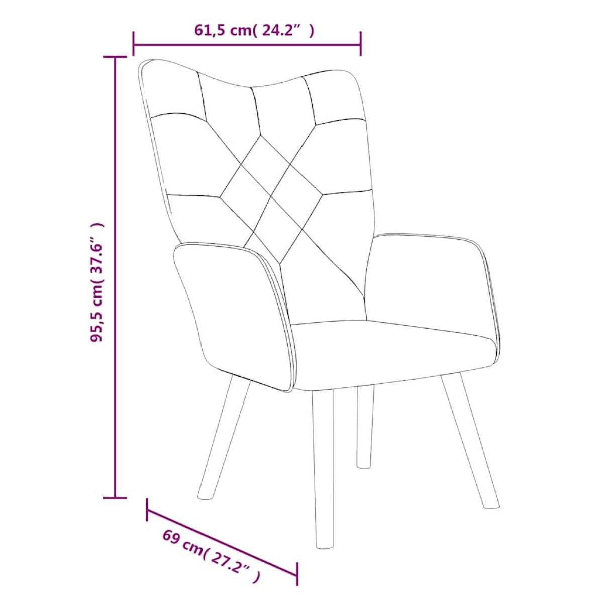 vidaXL Πολυθρόνα Relax Σχέδιο Patchwork Υφασμάτινη