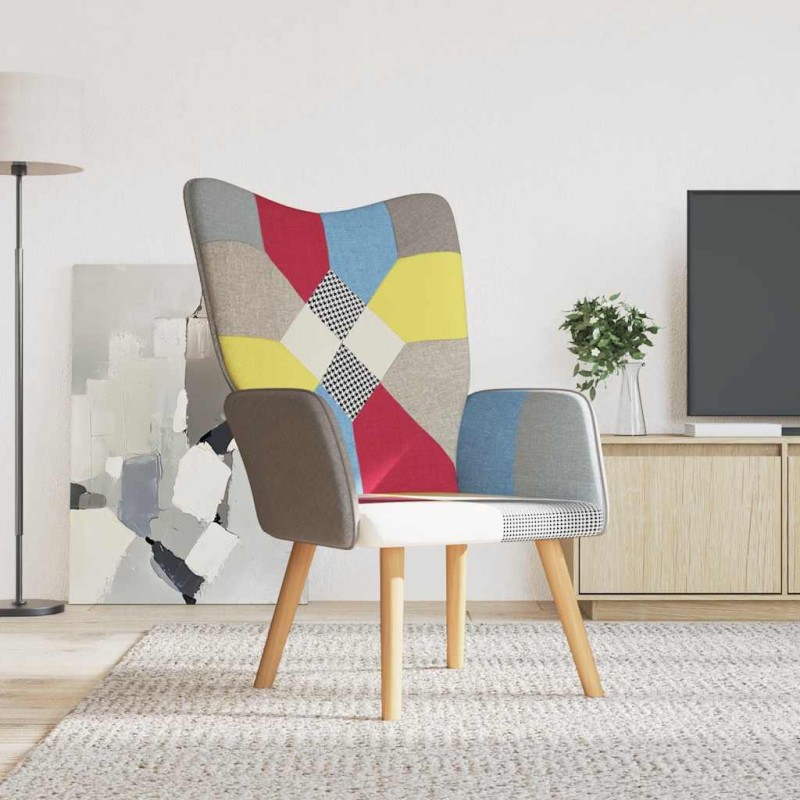 vidaXL Πολυθρόνα Relax Σχέδιο Patchwork Υφασμάτινη