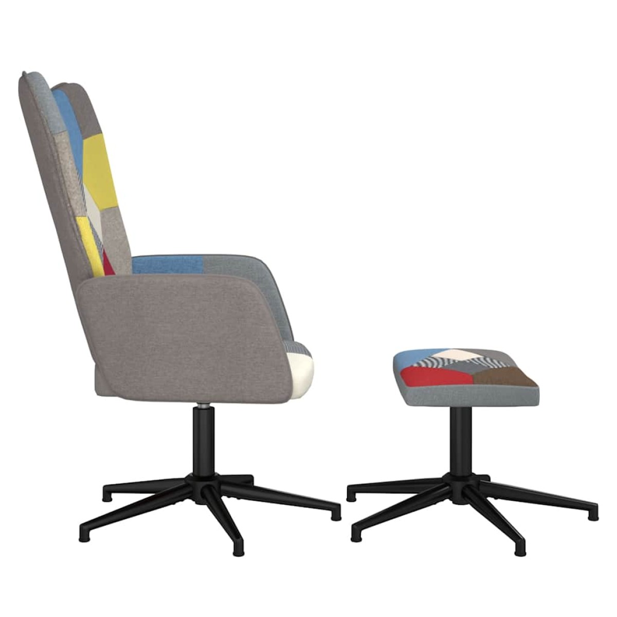 vidaXL Πολυθρόνα Relax Σχέδιο Patchwork Υφασμάτινη με Σκαμπό