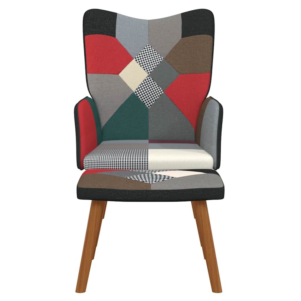 vidaXL Πολυθρόνα Relax Σχέδιο Patchwork Υφασμάτινη με Σκαμπό